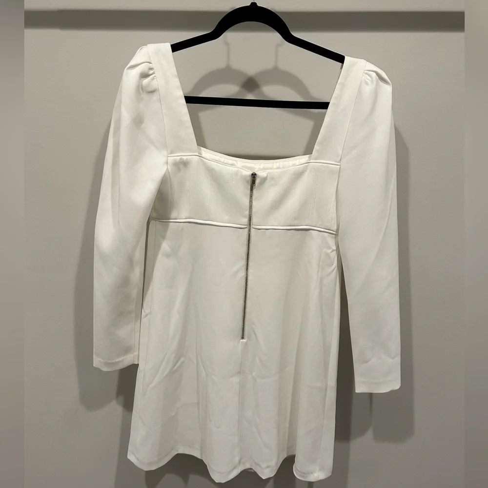 WHITE puff sleeve dress - Picture 3 of 4